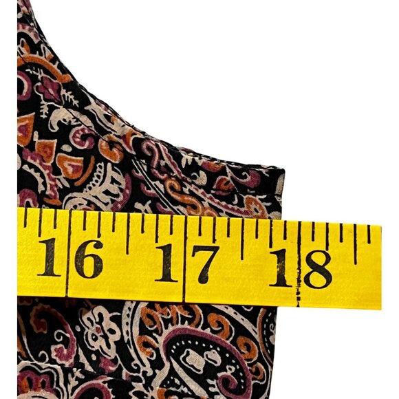 Versatile Vtg Silk Brown S Shell Paisley Top Quiet Luxury, Granny core Boho Chic - Picture 5 of 8